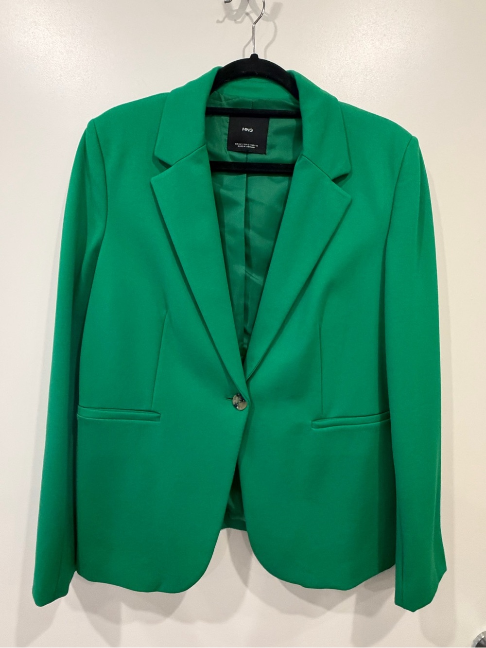 Mango Emerald Green Single-Button Blazer